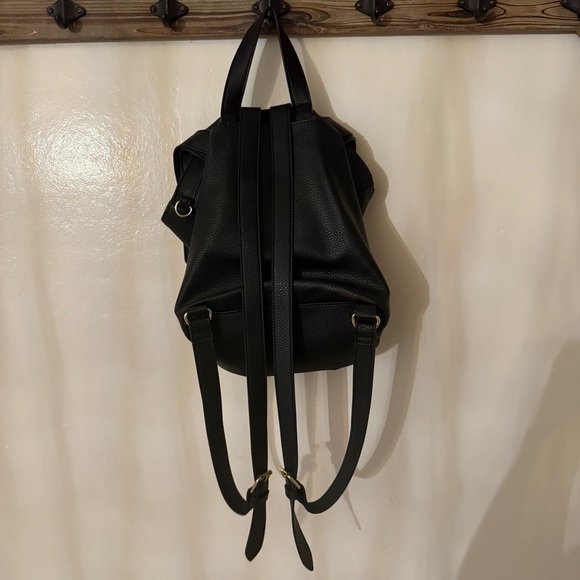 Steve Madden Black Backpack with Gold Buckles - Picture 3 of 3